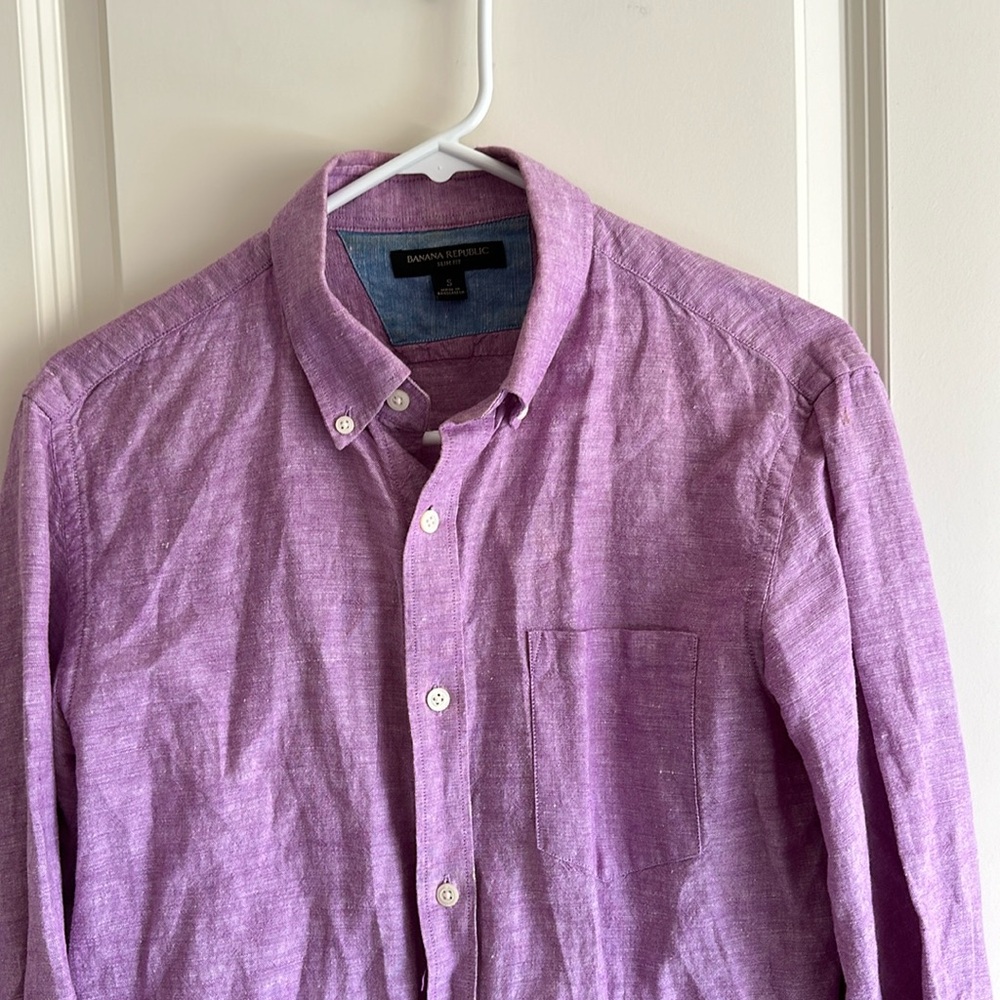 Banana Republic summer linen long sleeve button down
